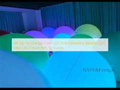 ไฟลูกโป่ง LED RGB แบบโต้ตอบได้ 4 ฟุต Tap-To-Change-Color: ลูกบอล LED สำหรับฝูงชนที่เหมาะสำหรับงานอีเวนต์
