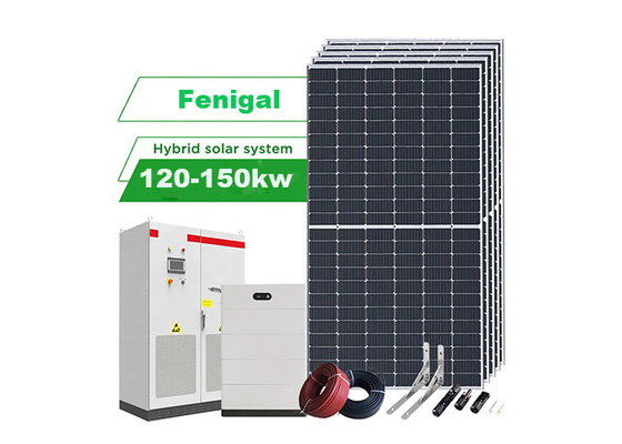 โมโนโซลาร์พานล์ อินเวอร์เตอร์และแบตเตอรี่เก็บพลังงานสําหรับบ้าน ครบ 120KW 150KW
