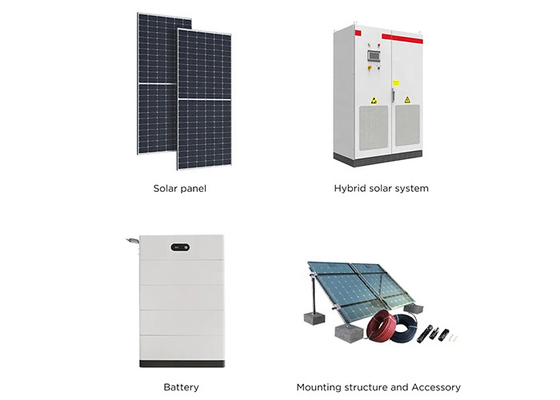 โมโนโซลาร์พานล์ อินเวอร์เตอร์และแบตเตอรี่เก็บพลังงานสําหรับบ้าน ครบ 120KW 150KW