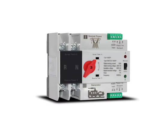 Din Rail Dual Power อัตโนมัติโอนสวิตช์การทํางานด้วยมืออัตโนมัติ Grid / Generator