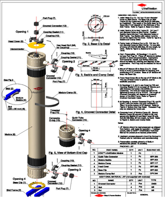 หน่วย Ultrafiltration DuPont SFD-2860XP IntegraFlux uf เครื่องกรองเยื่อ การไหล 204 m3/วัน uf หน่วยเยื่อ
