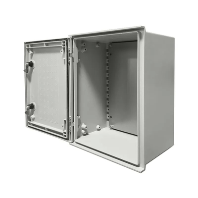 กล่องกรอบไฟฟ้าสําหรับการกระจายไฟฟ้าภายนอก สายใยแก้ว พื้นผิวขาว 300x250x140mm