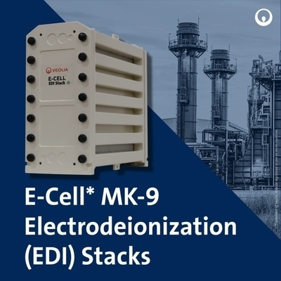 Veolia MK-9 EDI Stack 35 GPM น้ําที่บริสุทธิ์มากสําหรับแสงอาทิตย์