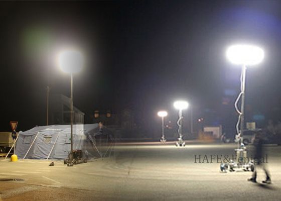 โซลูชันไฟส่องสว่าง LED บอลลูนแบบตั้งพื้น 200W ปราศจากแสงสะท้อน สำหรับงานอุตสาหกรรมและกู้ภัย
