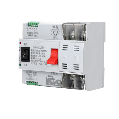 AC220V Dual Power ATS สวิตช์ถ่ายโอนอัตโนมัติ 2P 4P กระแสไฟสูง
