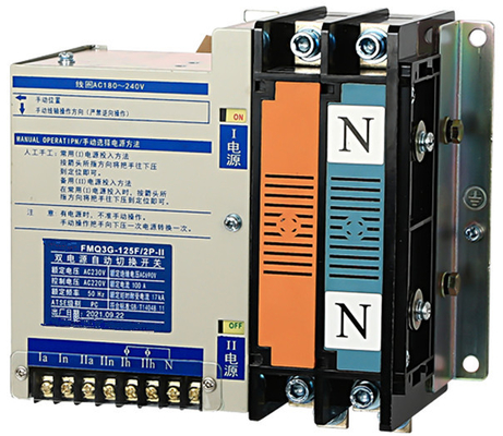 220V 100 แอมป์ Dual Power ATS สวิตช์ถ่ายโอนอัตโนมัติ ICD LCD Controller