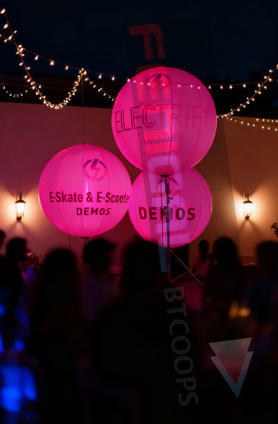 Decoration Inflatable Lighting Ball 400W RGB White Light w/DMX512 Ideal Balloon Light for Exhibition